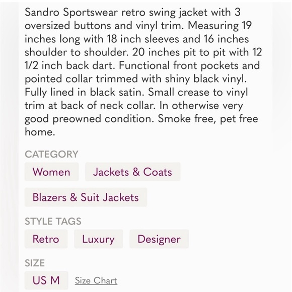 Vintage Sandro Retro Swing Jacket - Picture 10 of 10